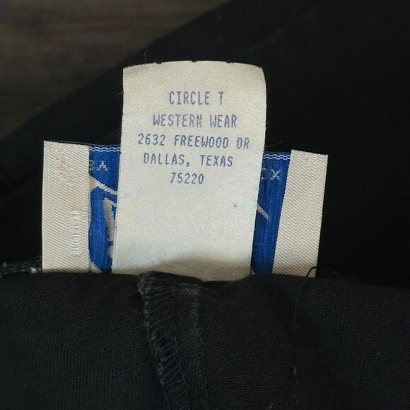 Vtg 70's Circle T Western Skirt Black Bolo Concho Accents Full Maxi 15/16 Medium - Picture 9 of 9